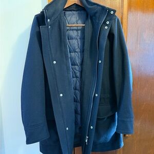 Suitsupply Navy Wool Cashmere Padded Parka